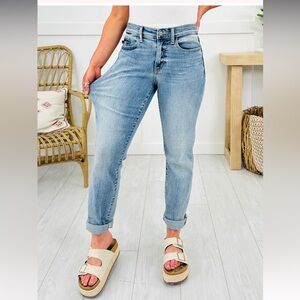 Worn once! Judy Blue “The Bleach Boys” midrise boyfriend jeans.